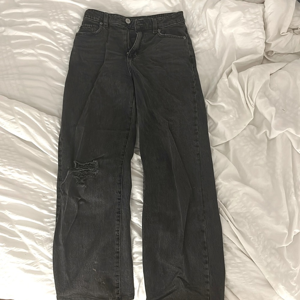 Cute Garage black jeans, wide leg, size 0, don’t fit me anymore :(